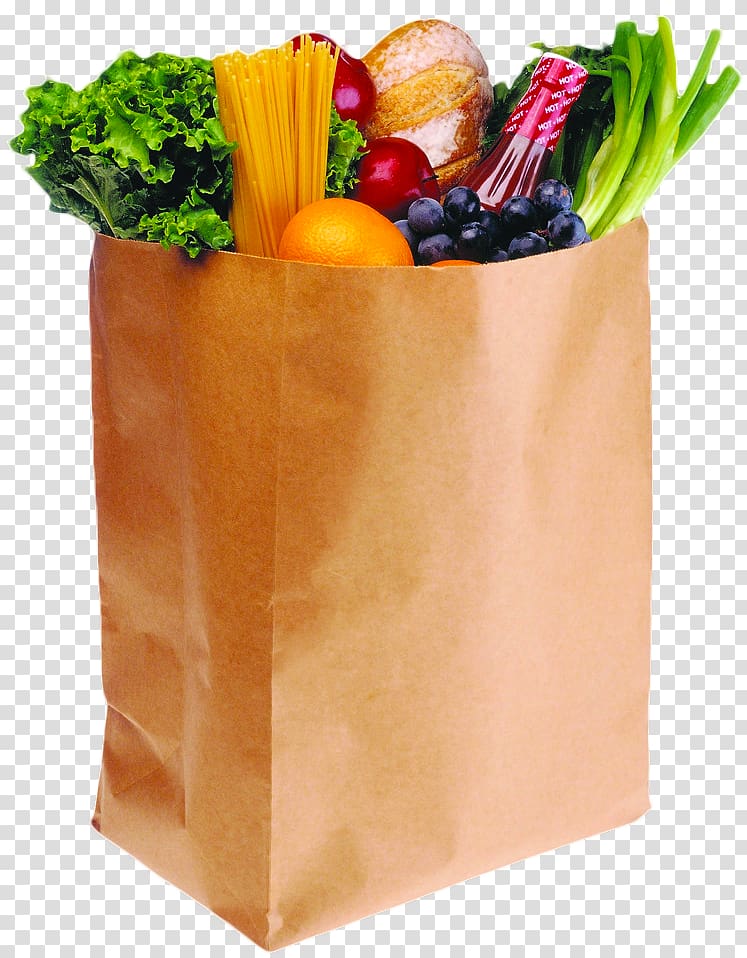Plastic grocery bag png on transparent background