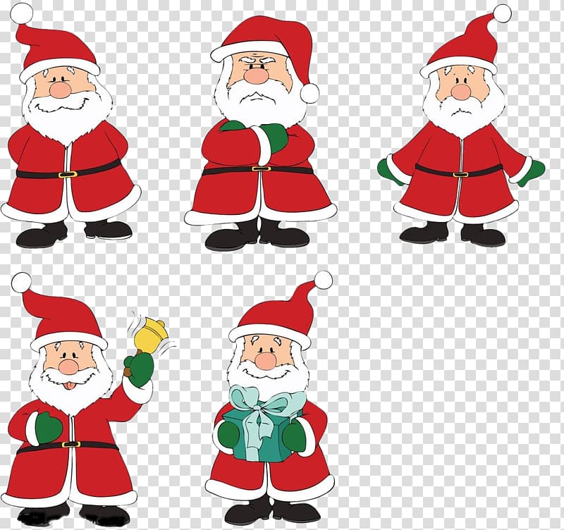 Santaworld Santa Claus Reindeer Christmas tree, Santa Claus colored action transparent background PNG clipart