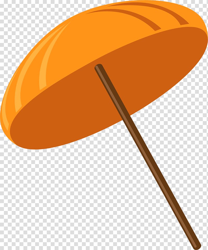 Beach, Orange cartoon umbrella transparent background PNG clipart