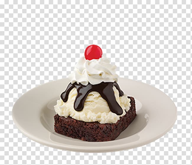 Ice cream Milkshake Sundae Chocolate brownie Fudge, sundae transparent background PNG clipart