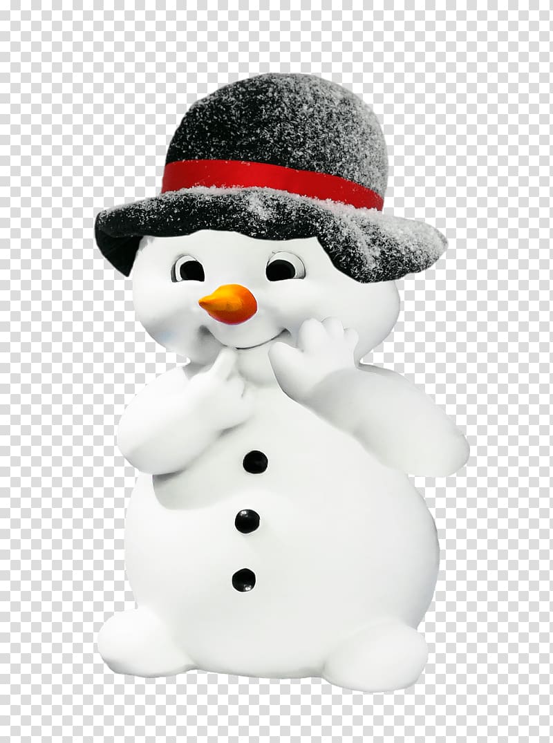 snowman illustration, Snowman Black Hat transparent background PNG clipart
