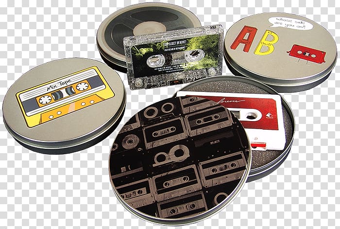 Digital Compact Cassette Printing Reel-to-reel audio tape recording Elcaset, tin containers with lids wholesale transparent background PNG clipart