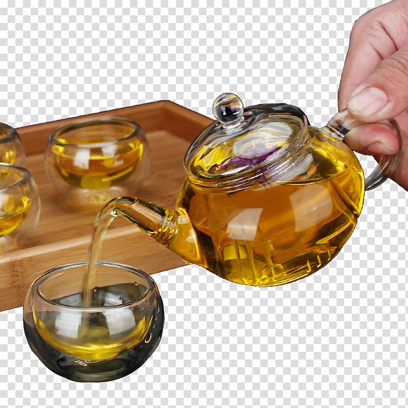 Flowering tea Butter tea Glass Teapot, Glass tea machine transparent background PNG clipart
