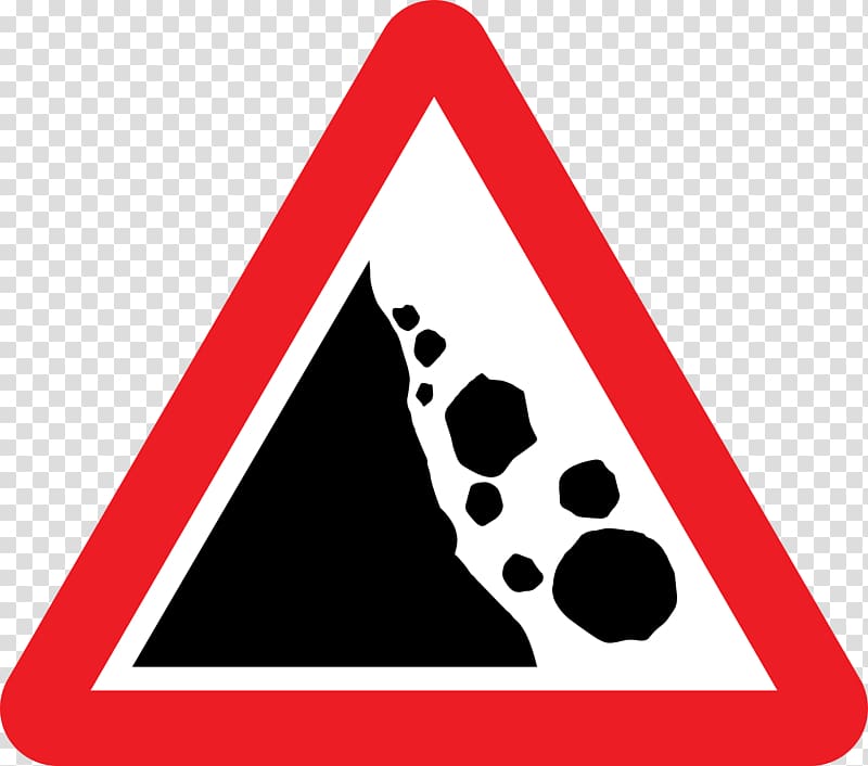 Traffic sign Warning sign Rock Road, Traffic Signs transparent background PNG clipart