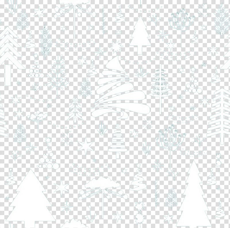 White Drawing Pattern, Christmas tree shading material transparent background PNG clipart