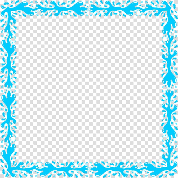 blue frame illustration, Splash , Aqua Border Frame transparent background PNG clipart