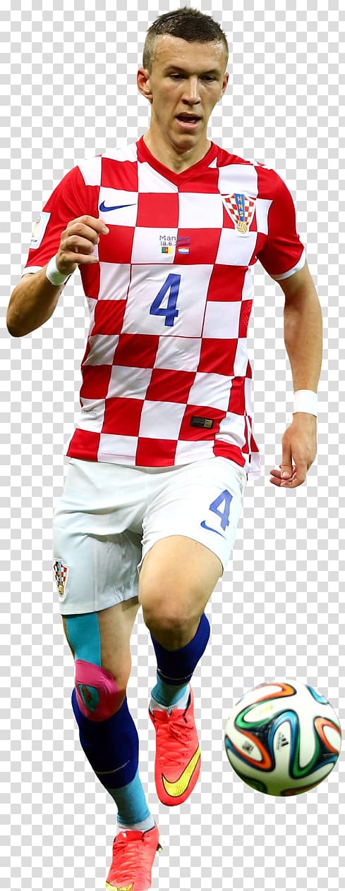 soccer player wearing white and red checkered shirt, Ivan Perišić Rendering Football player, luka modric transparent background PNG clipart
