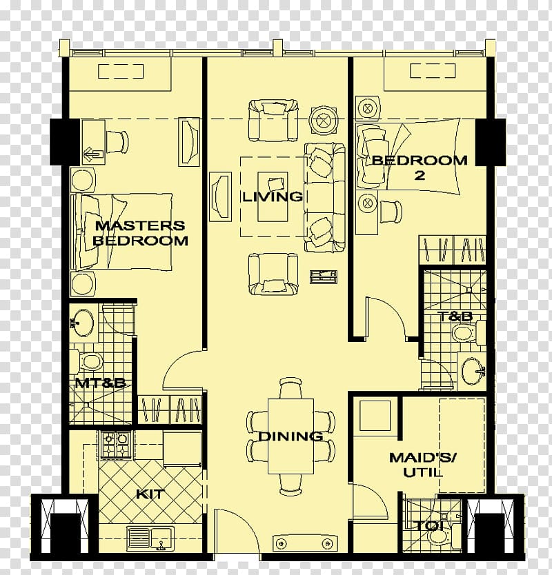 Two Central Room Suite Floor plan Unit of measurement, Central Aceh Regency transparent background PNG clipart