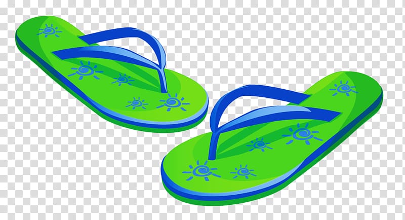 pair of green-and-blue flip-flops illustration, Flip-flops , Green Beach Flip Flops transparent background PNG clipart