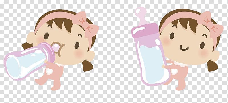 Breast milk Infant Breastfeeding Illustration, Cartoon cute little girl in milk transparent background PNG clipart