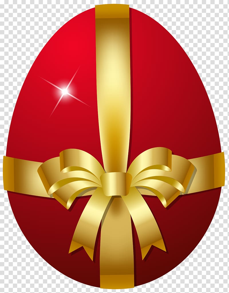 red and gold egg with bow illustration, Easter Bunny Red Easter egg , Red Easter Egg with Bow transparent background PNG clipart