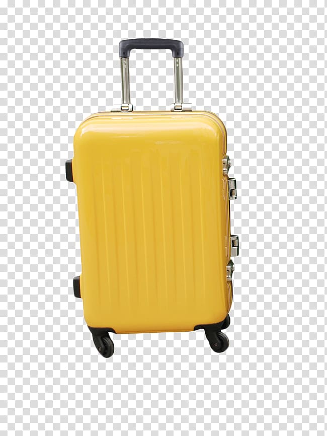 Suitcase Baggage Little Yellow Duck Project, Simple yellow luggage transparent background PNG clipart