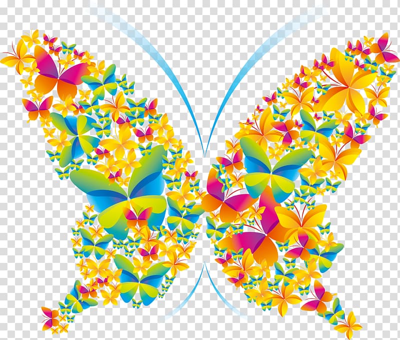 yellow, green, and blue swallowtail butterfly illustration, Poster Graphic design, butterfly transparent background PNG clipart