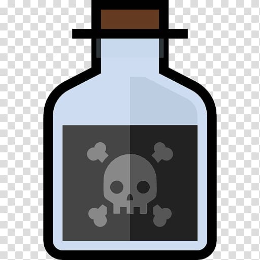 Glass bottle Poison Human skull symbolism, bottle transparent background PNG clipart