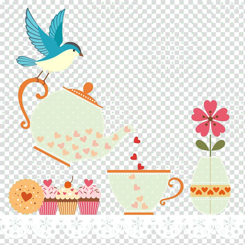 Teacake Tea room Dessert, Bird and tea cakes transparent background PNG clipart