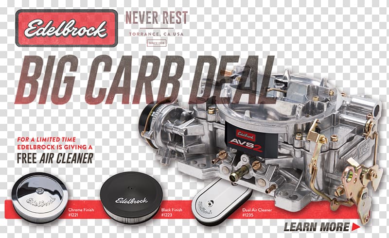 Engine Air filter Edelbrock, LLC Carburetor Quadrajet, engine transparent background PNG clipart