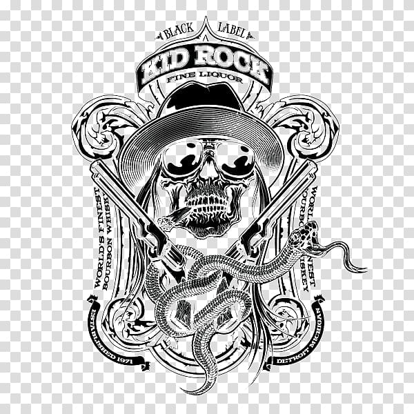 Black and white Skull Illustration, Black and white skull badge illustrations transparent background PNG clipart