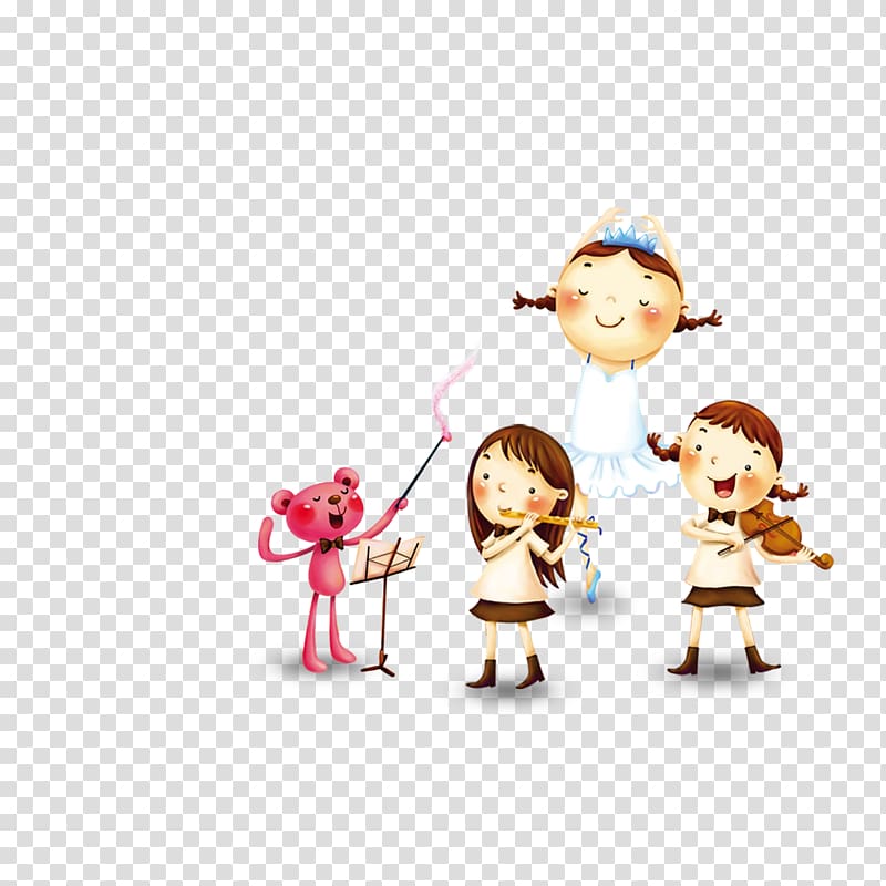 Childrens Day Cartoon, Hand-painted cartoon band transparent background PNG clipart