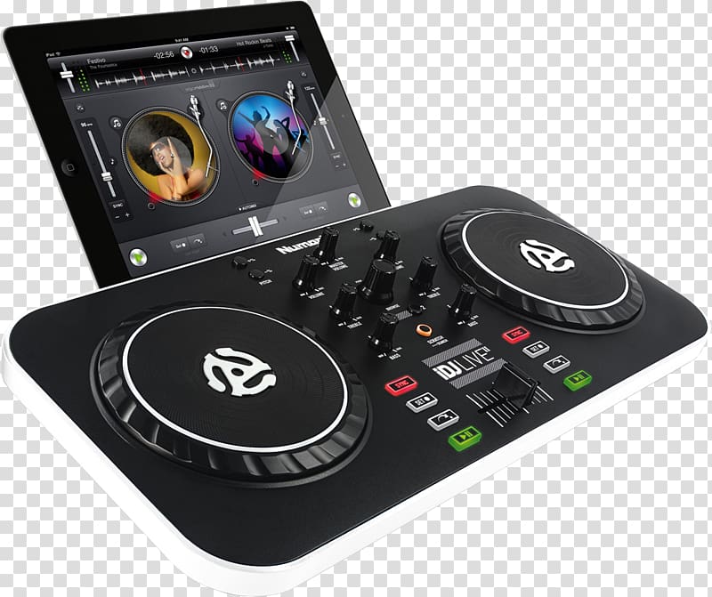 Djay Disc jockey Audio Mixers DJ controller, portable transparent background PNG clipart