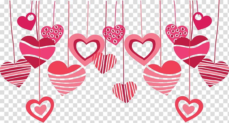 pink heart hanging decor , Wedding invitation Valentine\'s Day Greeting & Note Cards Heart, happy valentines day transparent background PNG clipart