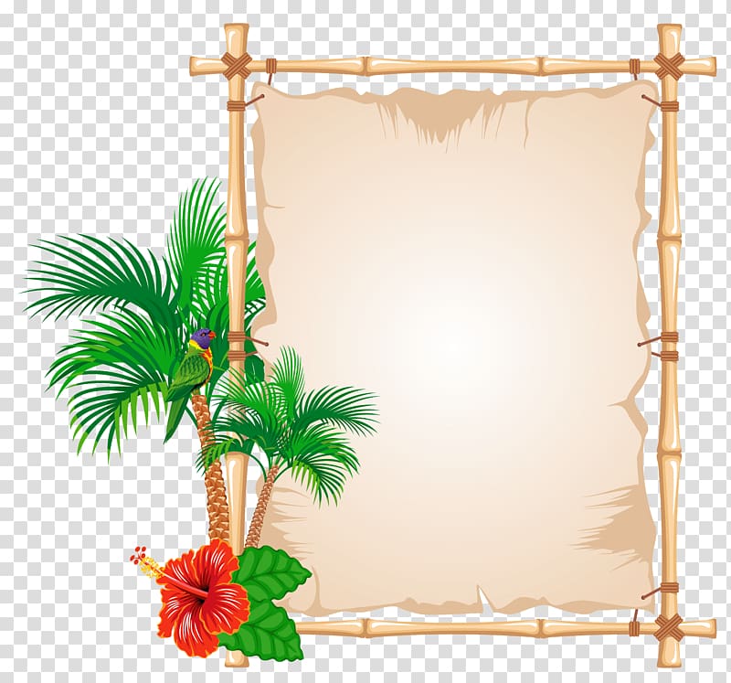 frame Bambusodae , Summer Papyrus , brown bamboo frame filter transparent background PNG clipart