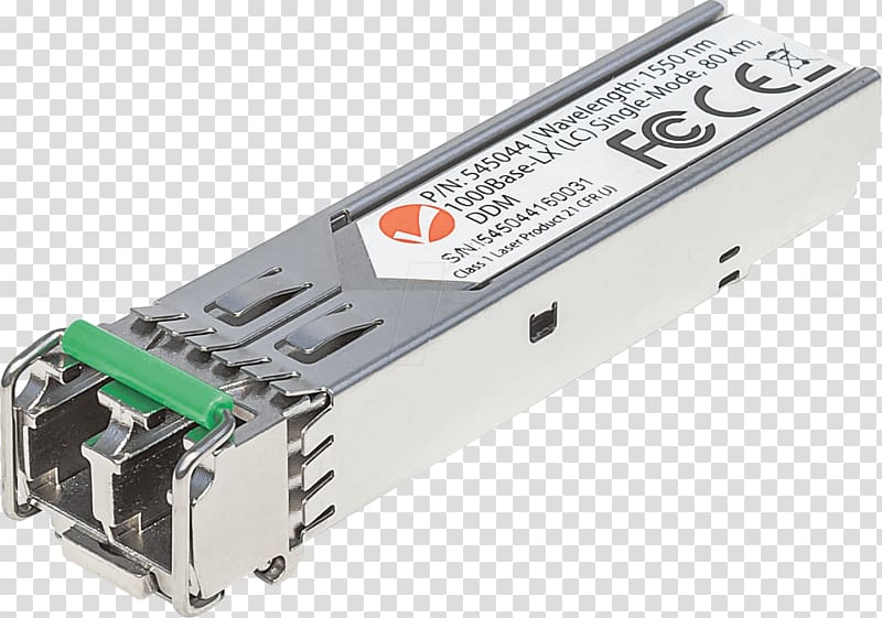 Small form-factor pluggable transceiver Gigabit interface converter Gigabit Ethernet Wavelength-division multiplexing, optical fiber transparent background PNG clipart