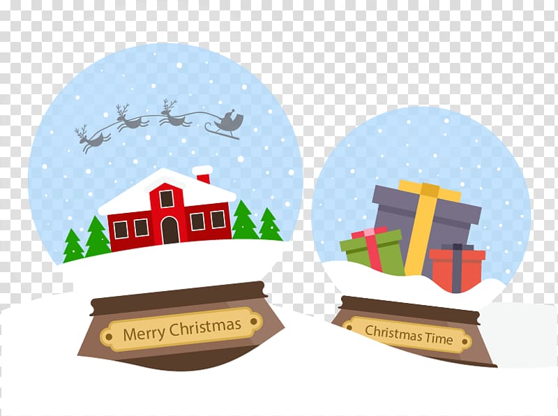 Snow globe Winter Crystal, Crystal Ball on the snow transparent background PNG clipart