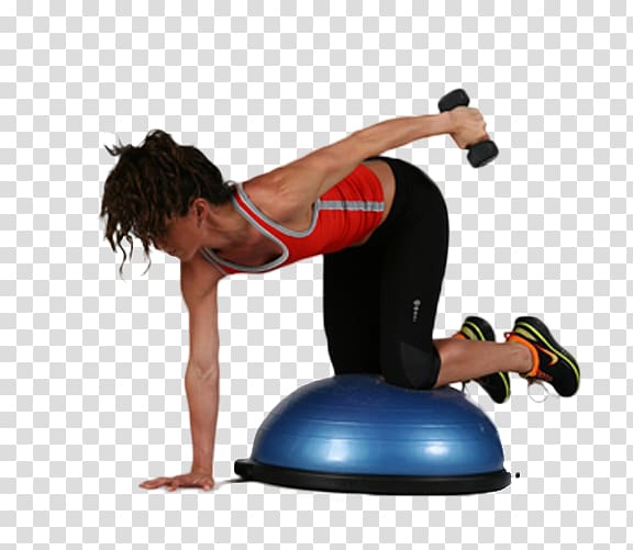 Exercise Balls BOSU Balance Pilates, kneeling transparent background PNG clipart