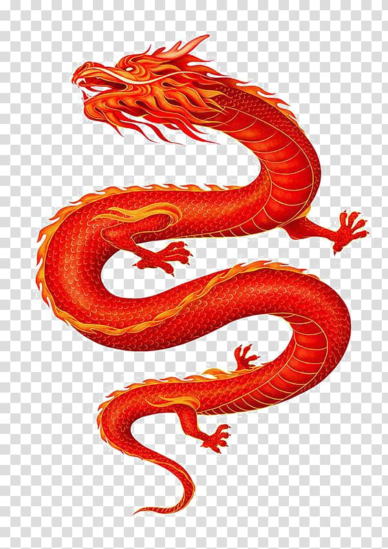 red dragon illustration, China Chinese dragon, Chinese dragon transparent background PNG clipart