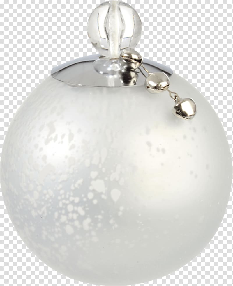 Christmas ornament Ball Christmas decoration, Silver sphere pendant transparent background PNG clipart