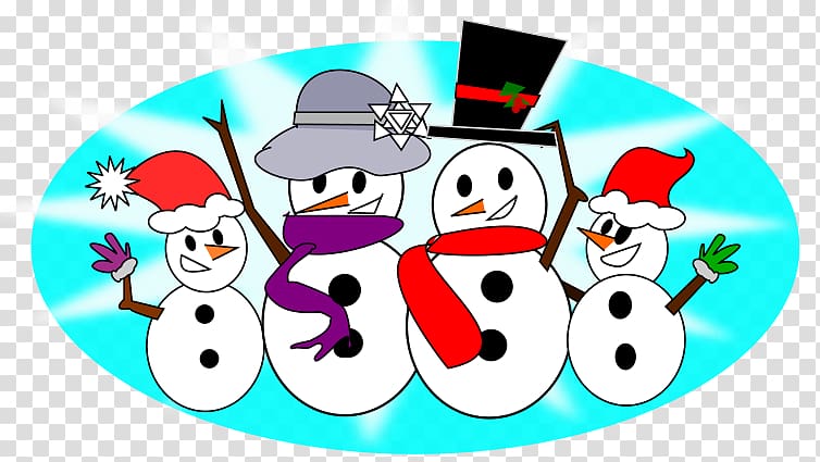 Christmas Open Illustration, snowman family project transparent background PNG clipart