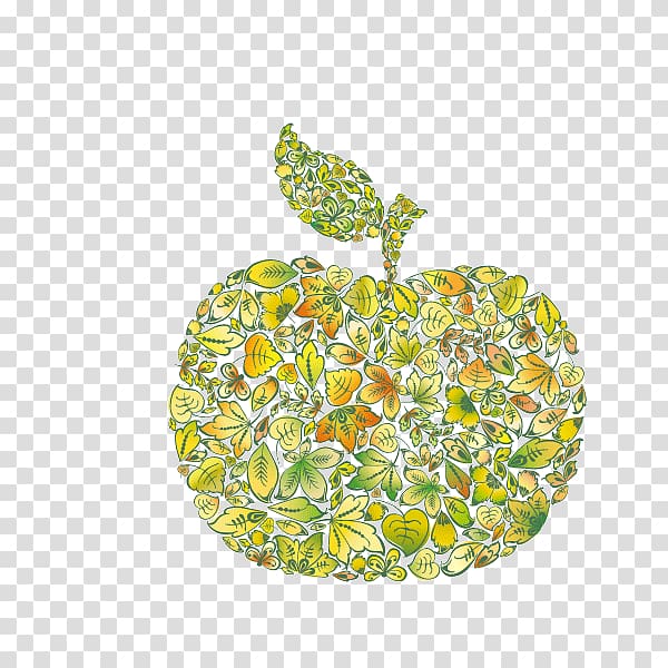 Apple Leaf, apple,Grass green,Splice,Decorative pattern transparent background PNG clipart