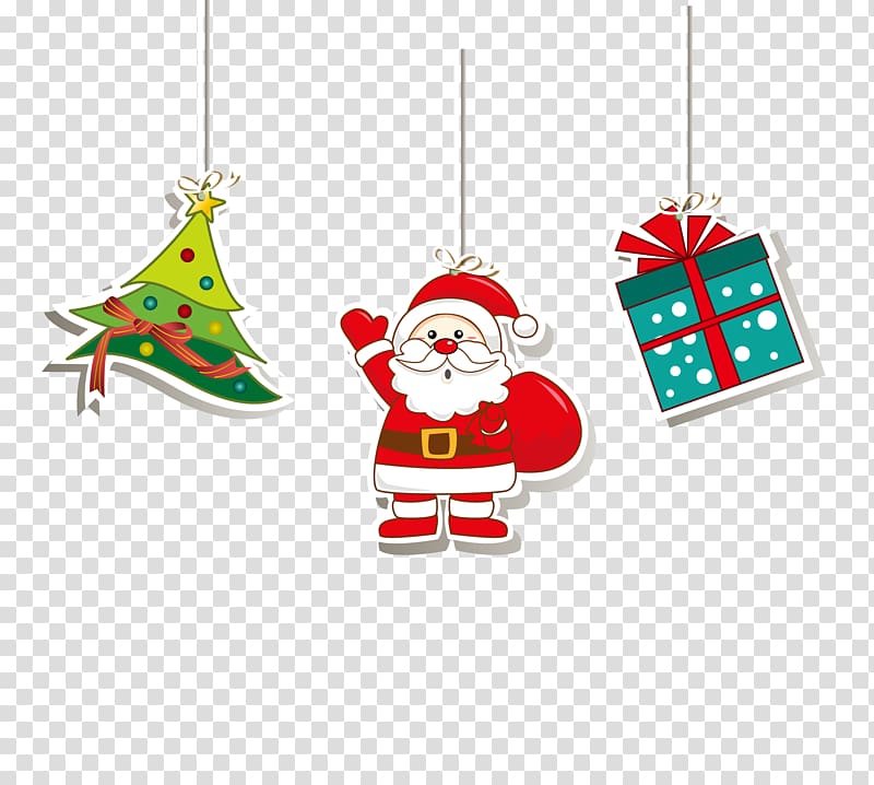 Santa Claus Christmas tree Gift, Santa Claus Christmas gift box transparent background PNG clipart