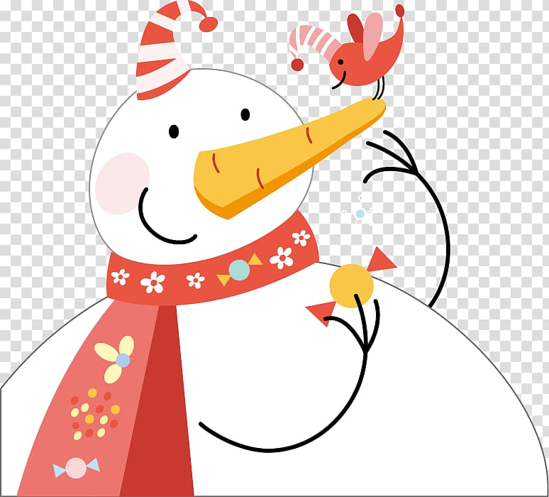 Snowman Snowflake Drawing Illustration, Cute cartoon snowman pattern transparent background PNG clipart