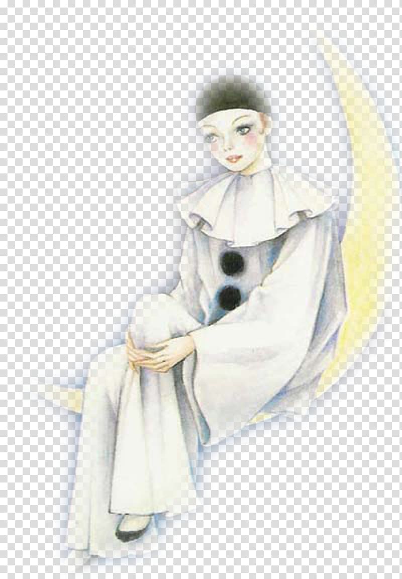 Pierrot Harlequin Columbina Commedia dell\'arte Clown, clown transparent background PNG clipart