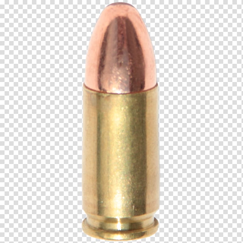 brass-colored rifle bullet illustration, Ammunition 9×19mm Parabellum Cartridge Bullet Pistol, Bullets transparent background PNG clipart