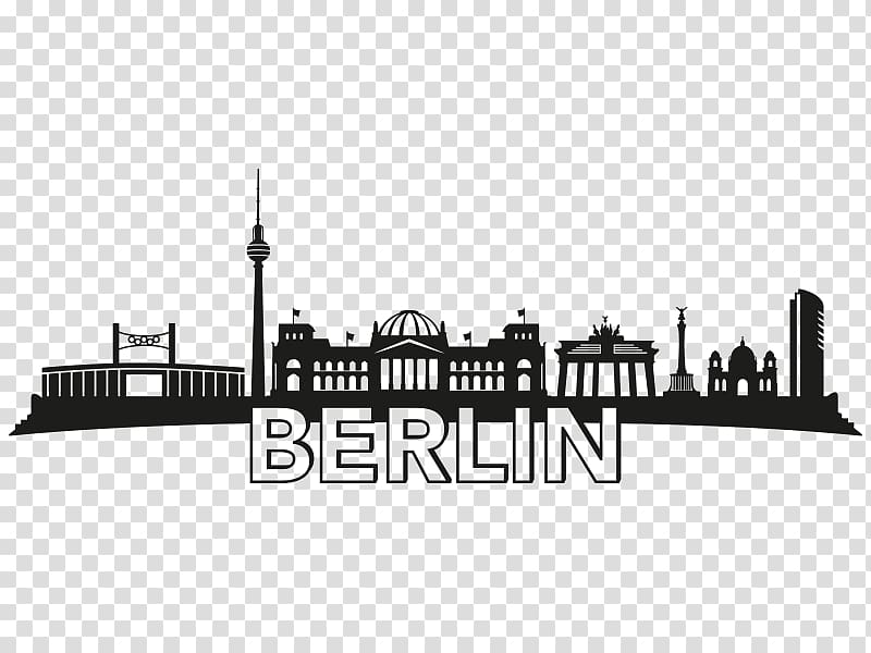 Skyline Fernsehturm Wall decal Olympiastadion Berlin Silhouette, Silhouette transparent background PNG clipart