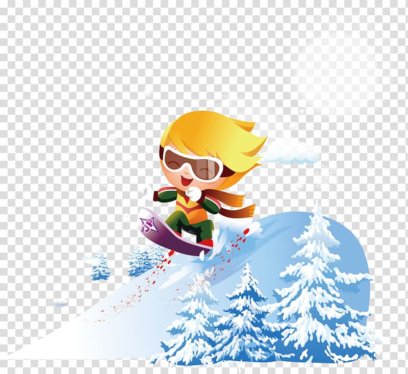 Snowboarding Skiing Illustration, Snow ski winter tourism creatives transparent background PNG clipart