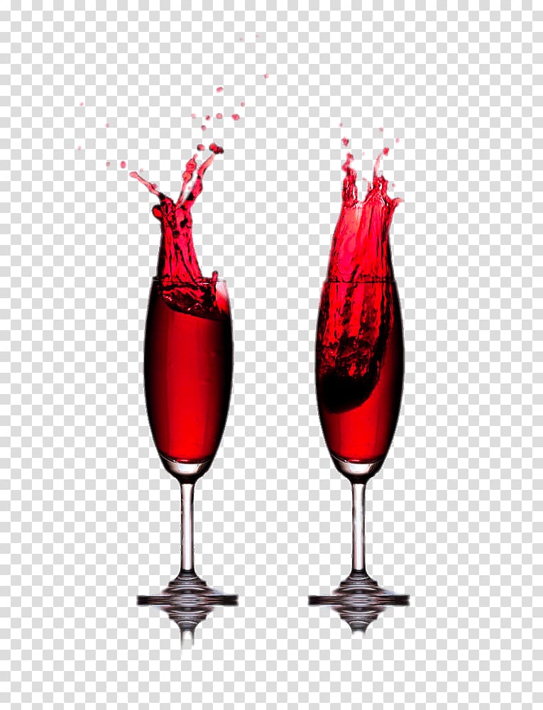 Red Wine Wine glass Cup, Two glasses of red wine transparent background PNG clipart