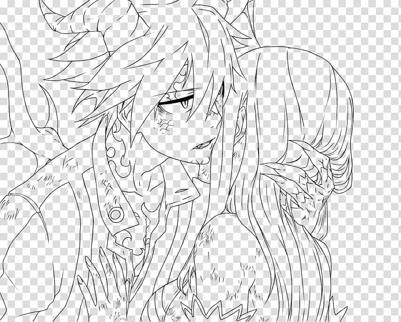 Line art Natsu Dragneel Mangaka Drawing Fairy Tail, line art transparent background PNG clipart