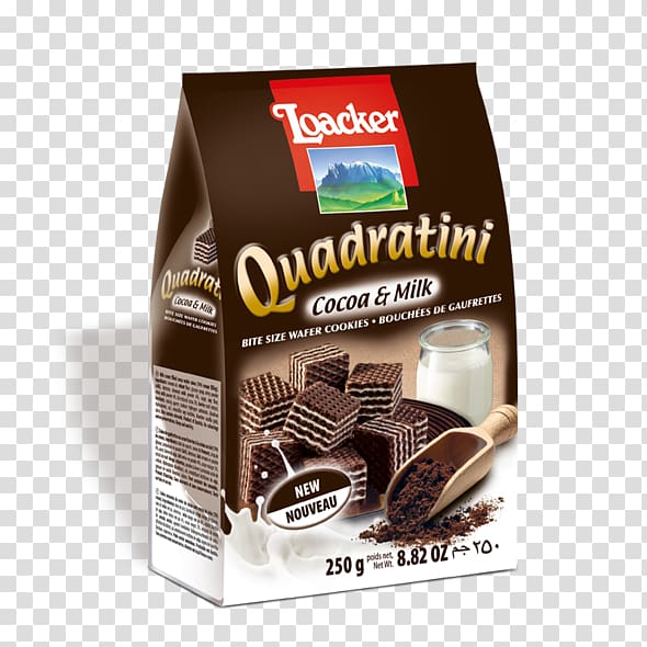 Quadratini Chocolate milk Cream Loacker, wafer coconut transparent background PNG clipart