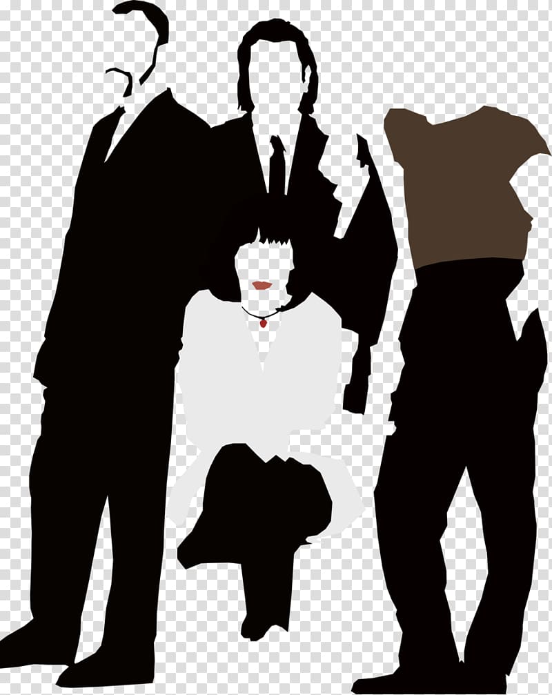 Mia Wallace Jules Winnfield Vincent Vega Trudi Silhouette, Silhouette transparent background PNG clipart