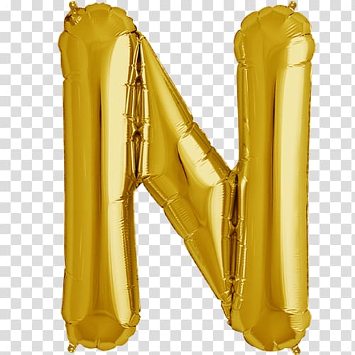 yellow inflatable letter N balloon, Mylar balloon Blue Letter Birthday, gold letter transparent background PNG clipart