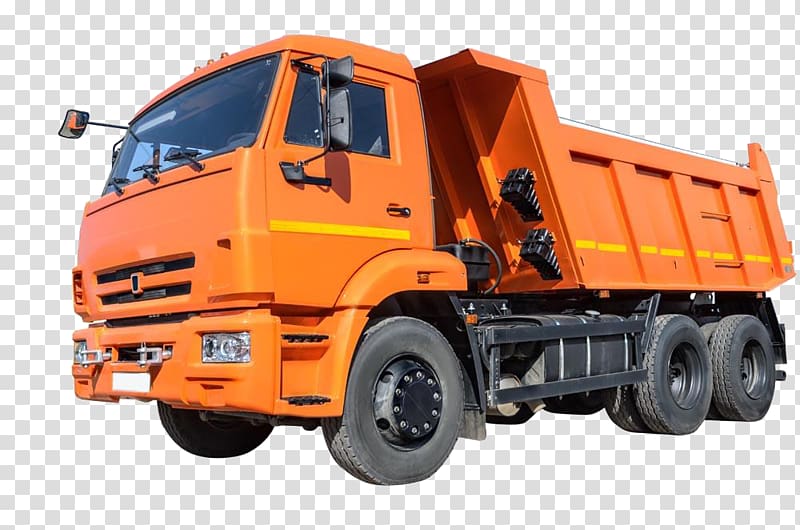 Car Truck , Orange big truck transparent background PNG clipart