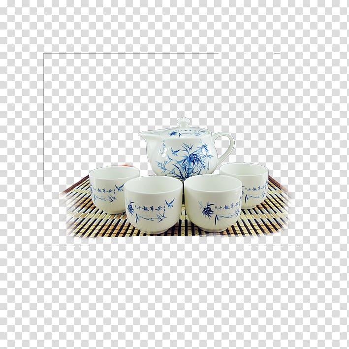 White tea Teaware Fermented tea, Tea set transparent background PNG clipart