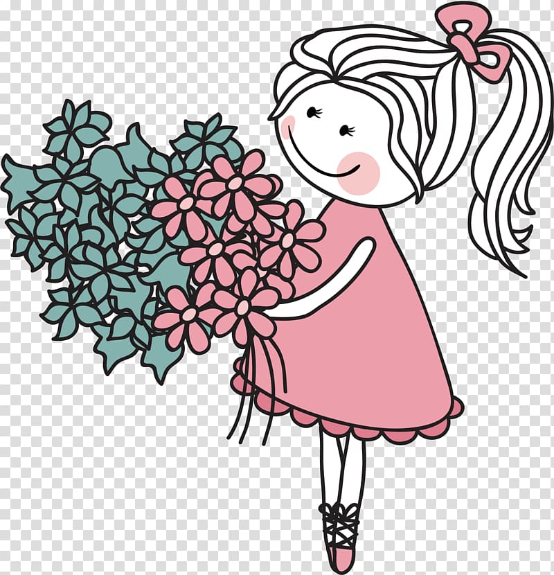 Flowers girl transparent background PNG clipart