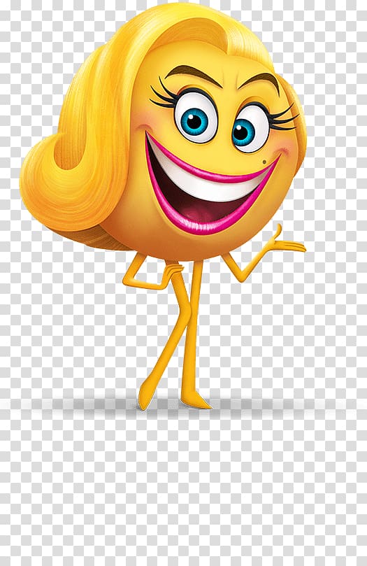 female character illustration, Smiler Emoji Movie Character transparent background PNG clipart