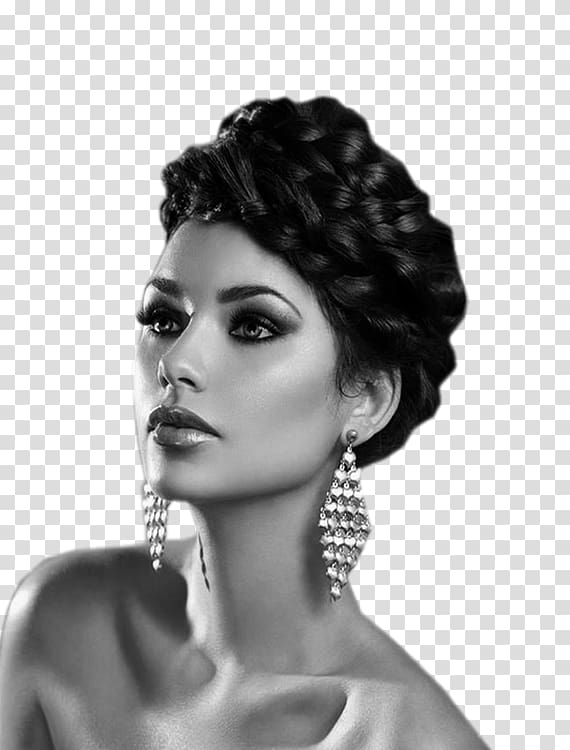 Black and white Woman Monochrome , beauty girl transparent background PNG clipart