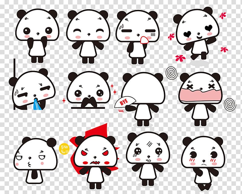 Giant panda Cuteness Cartoon Illustration, Cartoon panda transparent background PNG clipart