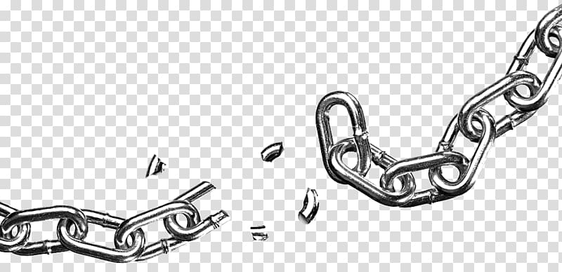 silver chain illustration, Icon, Broken chain transparent background PNG clipart
